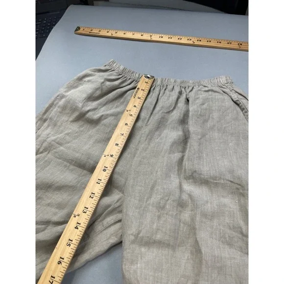 Cut Loose 100% Linen Lantern Pants Womens Small Beige Elastic Waist Made in USA - Picture 10 of 11